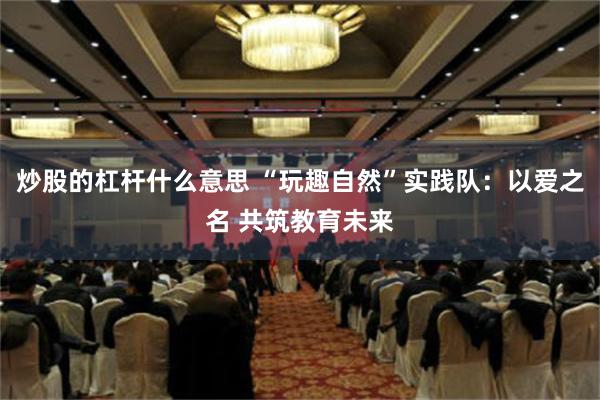 炒股的杠杆什么意思 “玩趣自然”实践队：以爱之名 共筑教育未来