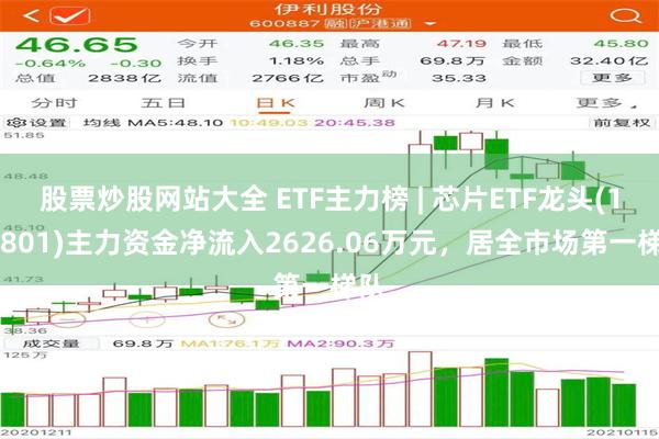 股票炒股网站大全 ETF主力榜 | 芯片ETF龙头(159801)主力资金净流入2626.06万元，居全市场第一梯队