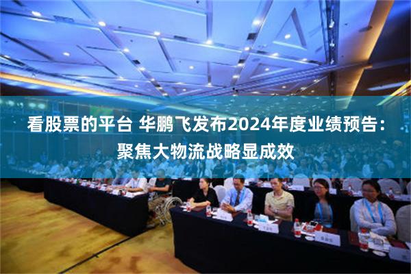 看股票的平台 华鹏飞发布2024年度业绩预告：聚焦大物流战略显成效