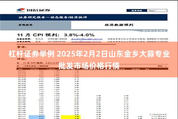 杠杆证券举例 2025年2月2日山东金乡大蒜专业批发市场价格行情